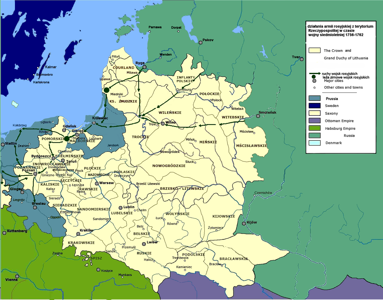 Operations of Russian army on Polish-Lithuanian territory, 1756–1763