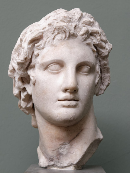 A Roman copy of an original 3rd century BC Greek bust depicting Alexander the Great, Ny Carlsberg Glyptotek, Copenhagen