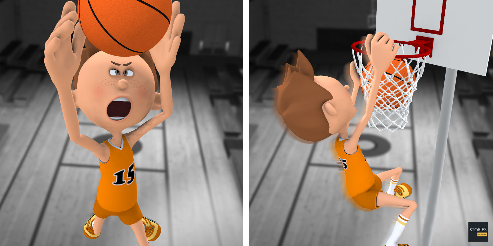 Basketball Tomahawk Slam Dunk - Stories Preschool