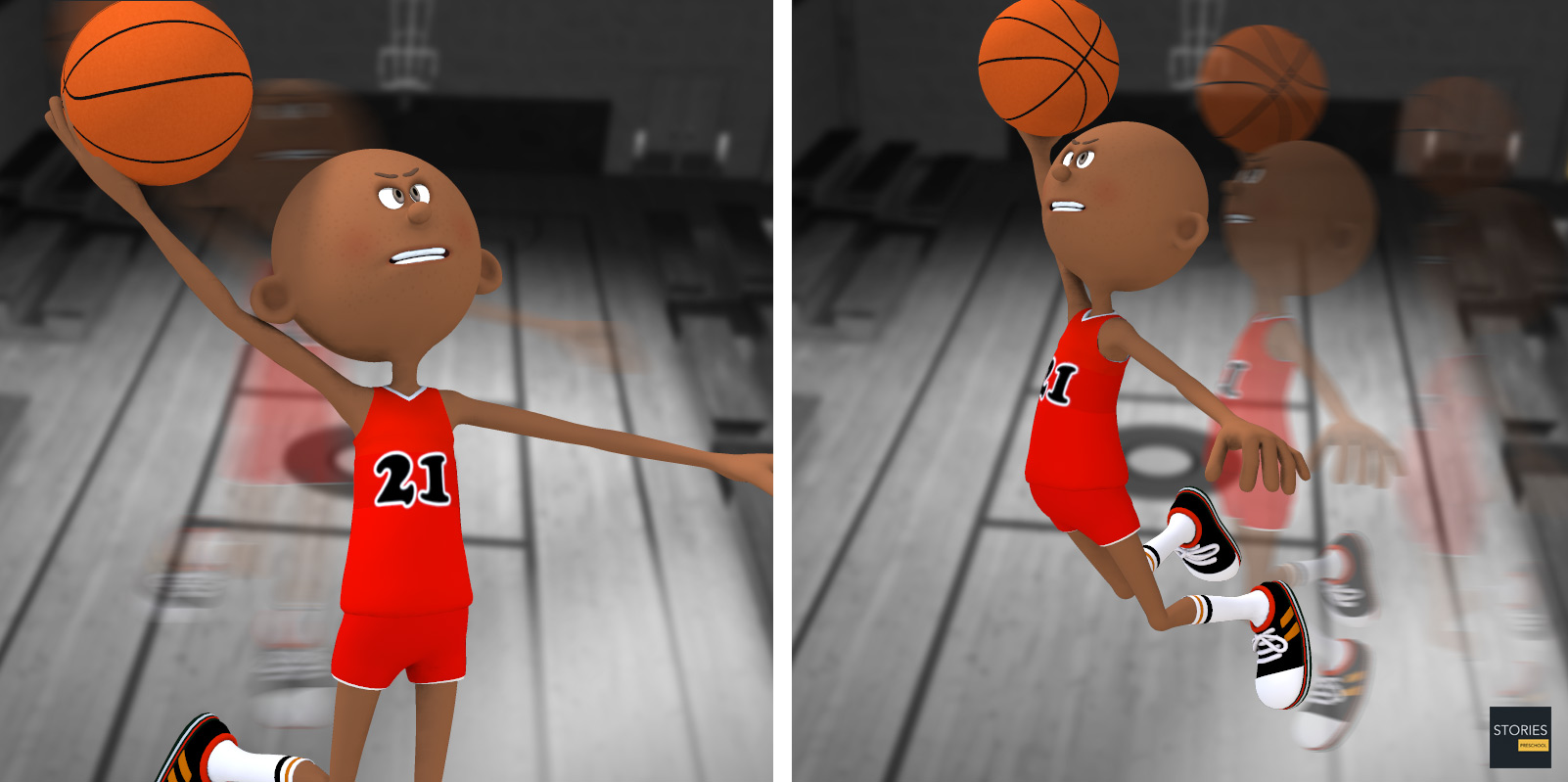 Basketball Windmill Slam Dunk - Stories Preschool