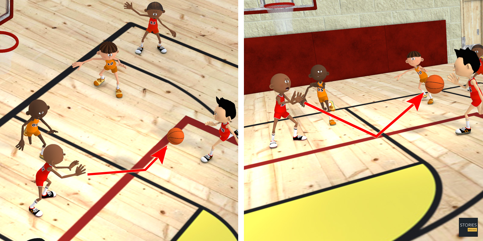 Basketball Bounce Pass - Stories Preschool