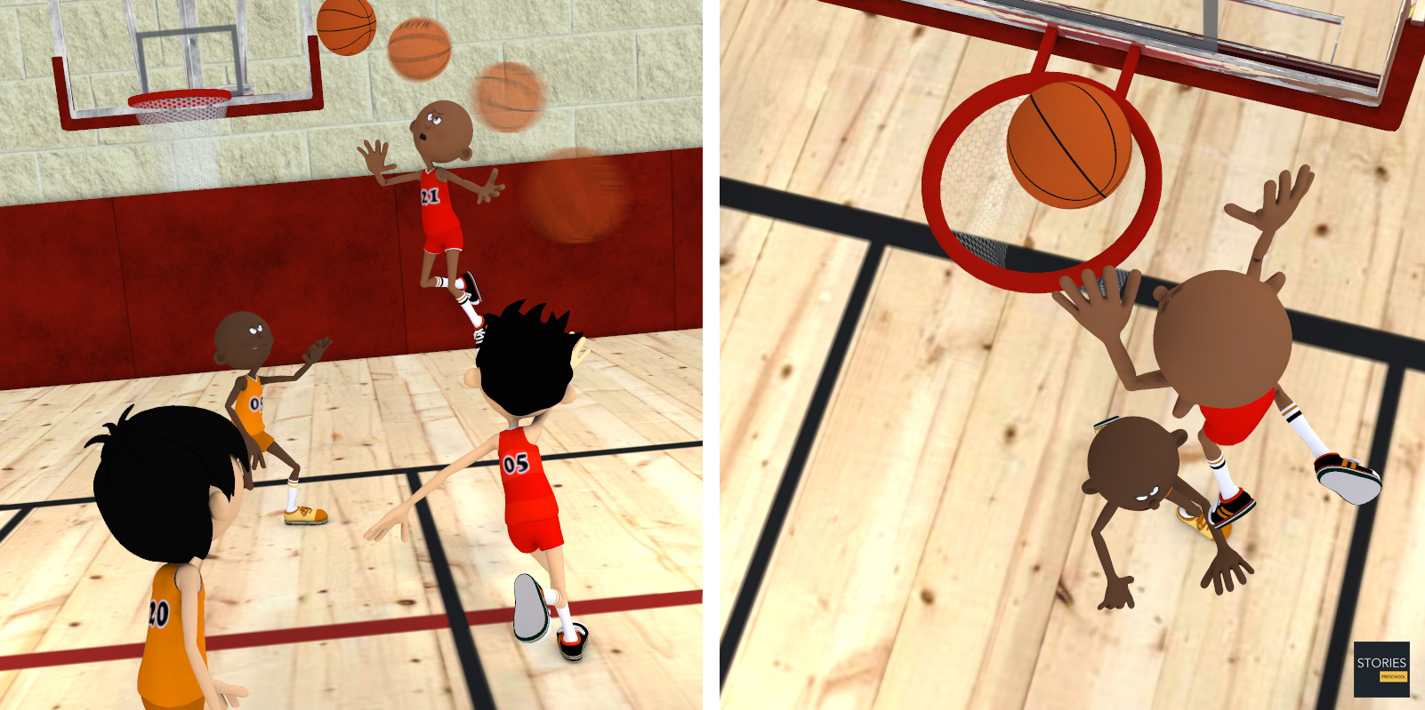 Basketball Alley-oop Dunk - Stories Preschool