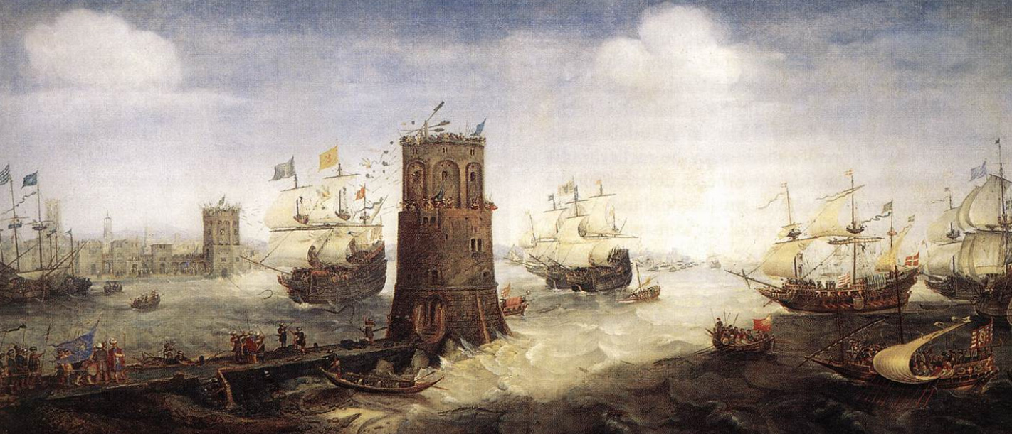 Frisian crusaders confront the Tower of Damietta, Egypt