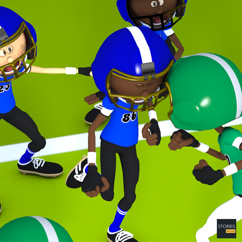 American Football Helmet-to-helmet Collision | Stories Preschool