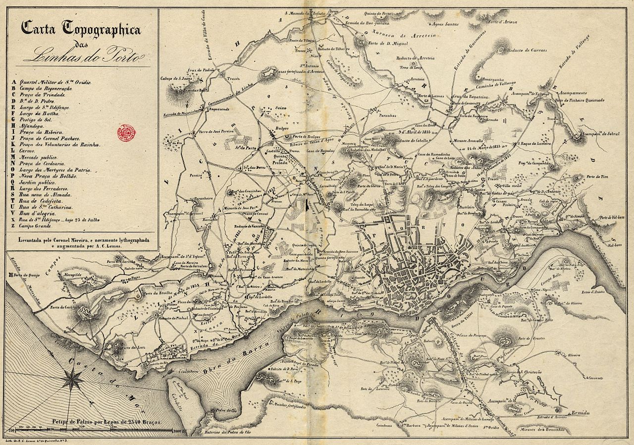 Topographic map of the Siege of Porto