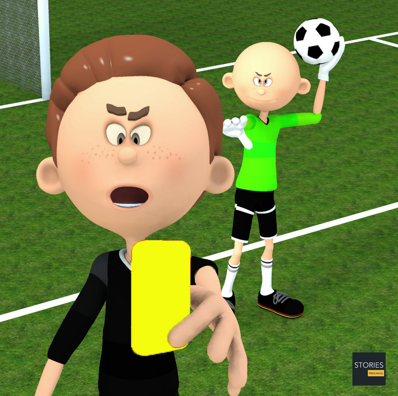 Soccer Referee handling yellow card | Stories Preschool