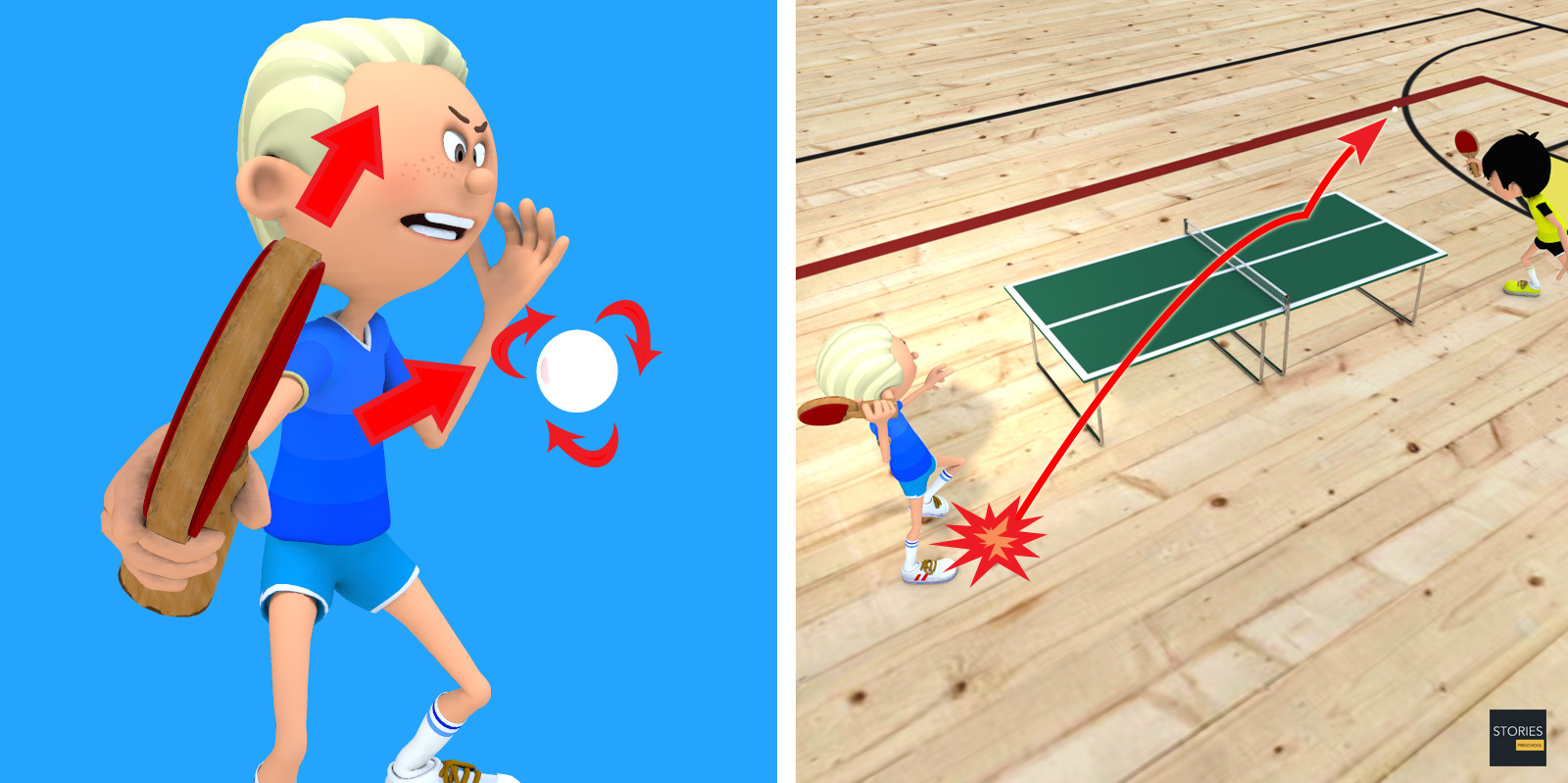 Table Tennis Gameplay Topspin Stroke | Stories Preschool