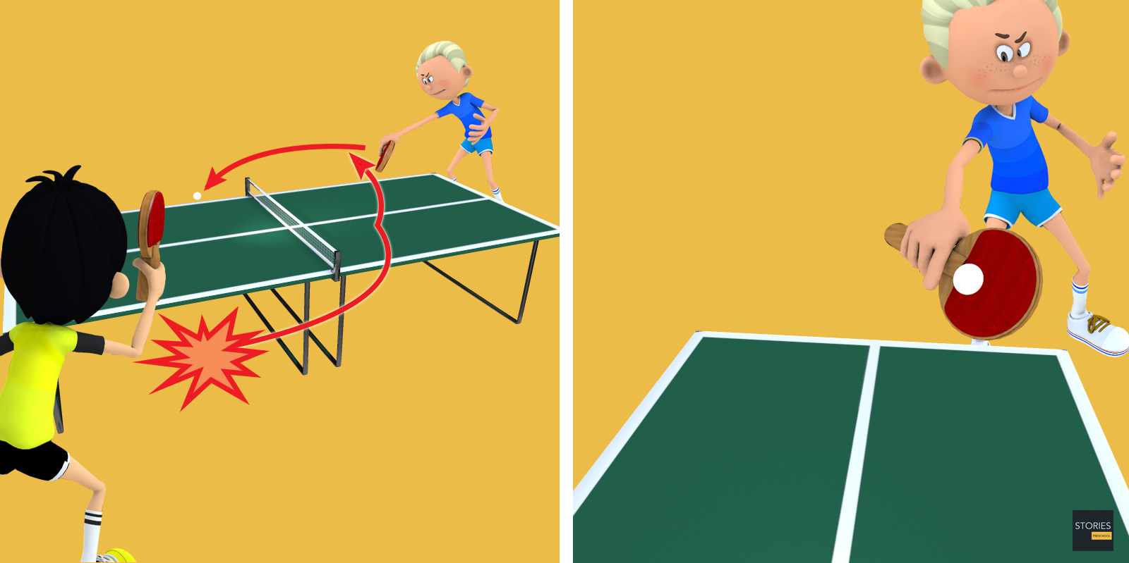 Table Tennis Defensive Push Stroke | Stories Preschool