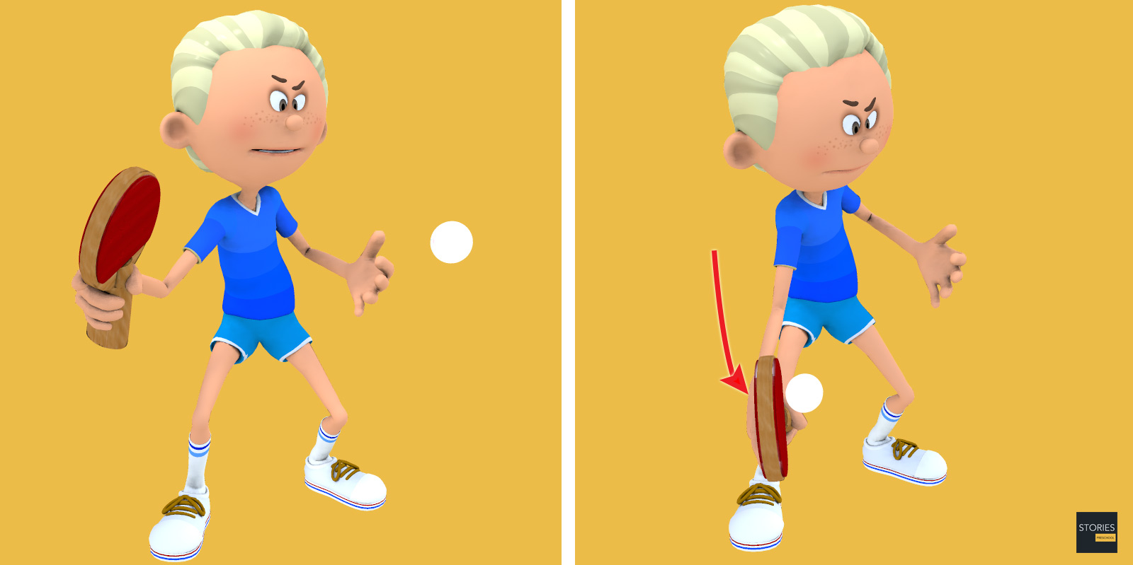 Table Tennis Defensive Chop Stroke | Stories Preschool