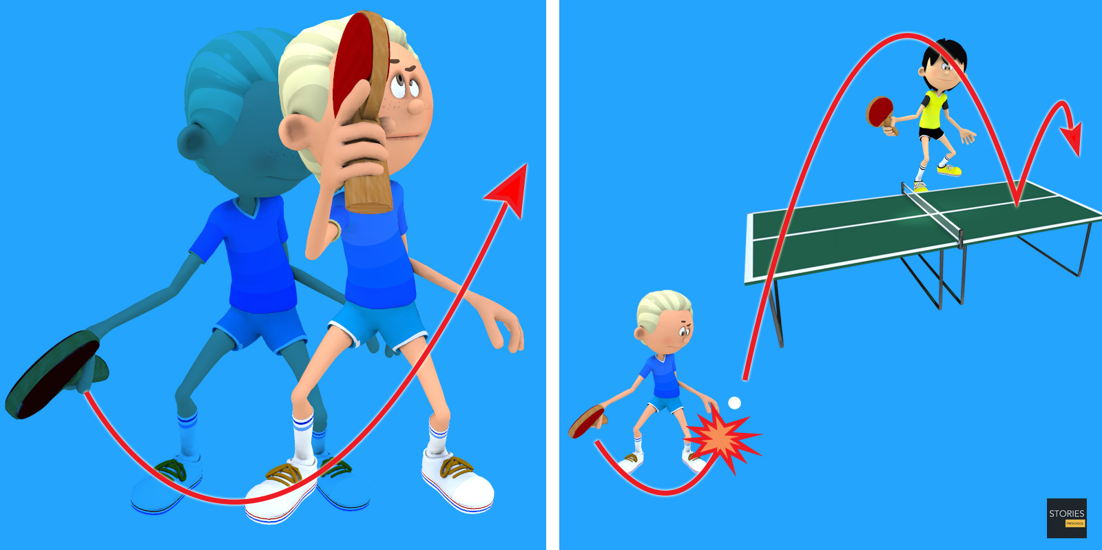 Table Tennis Defensive Lob Stroke | Stories Preschool